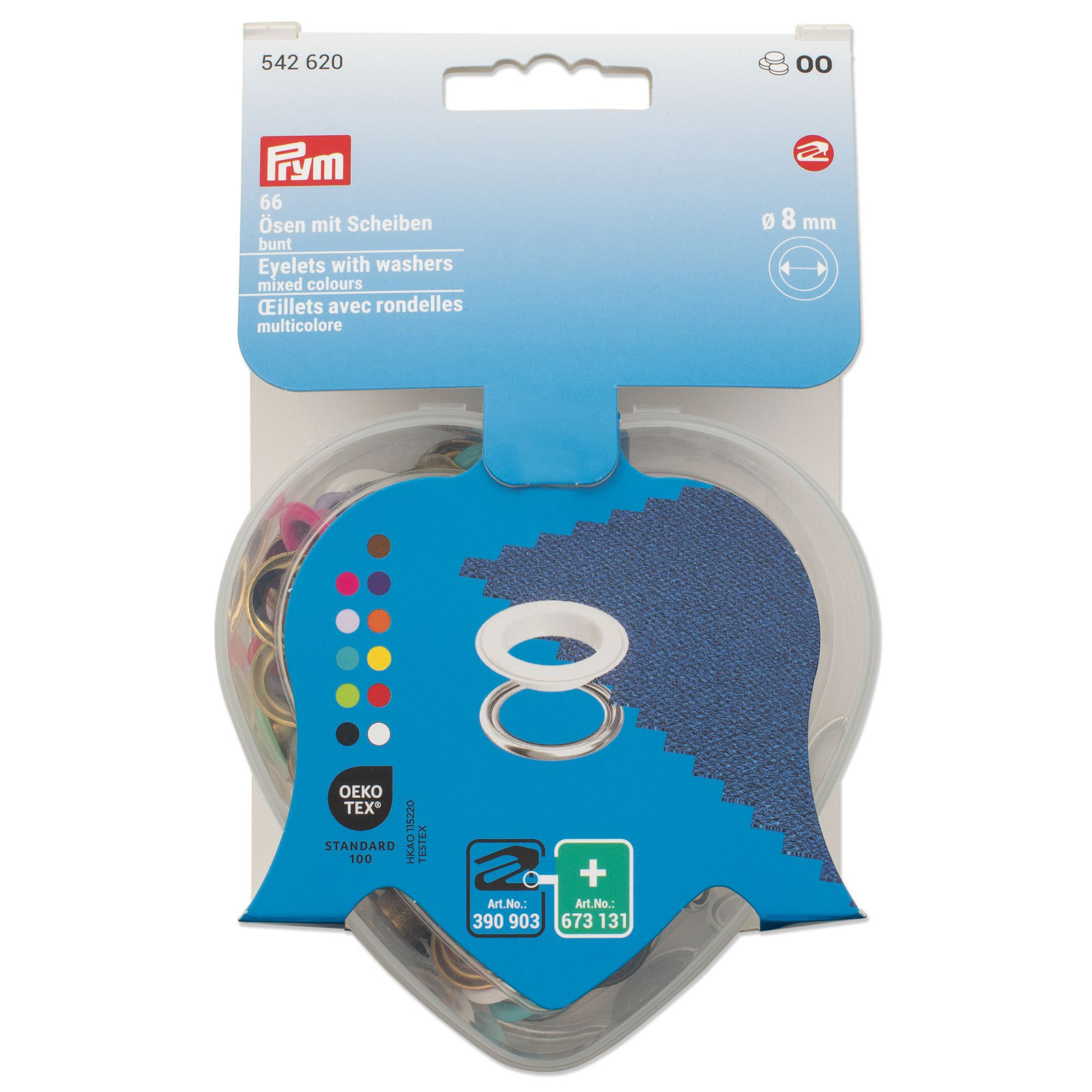 Prym 542620 Ringen met schijven 8 mm mix doos - Kaart