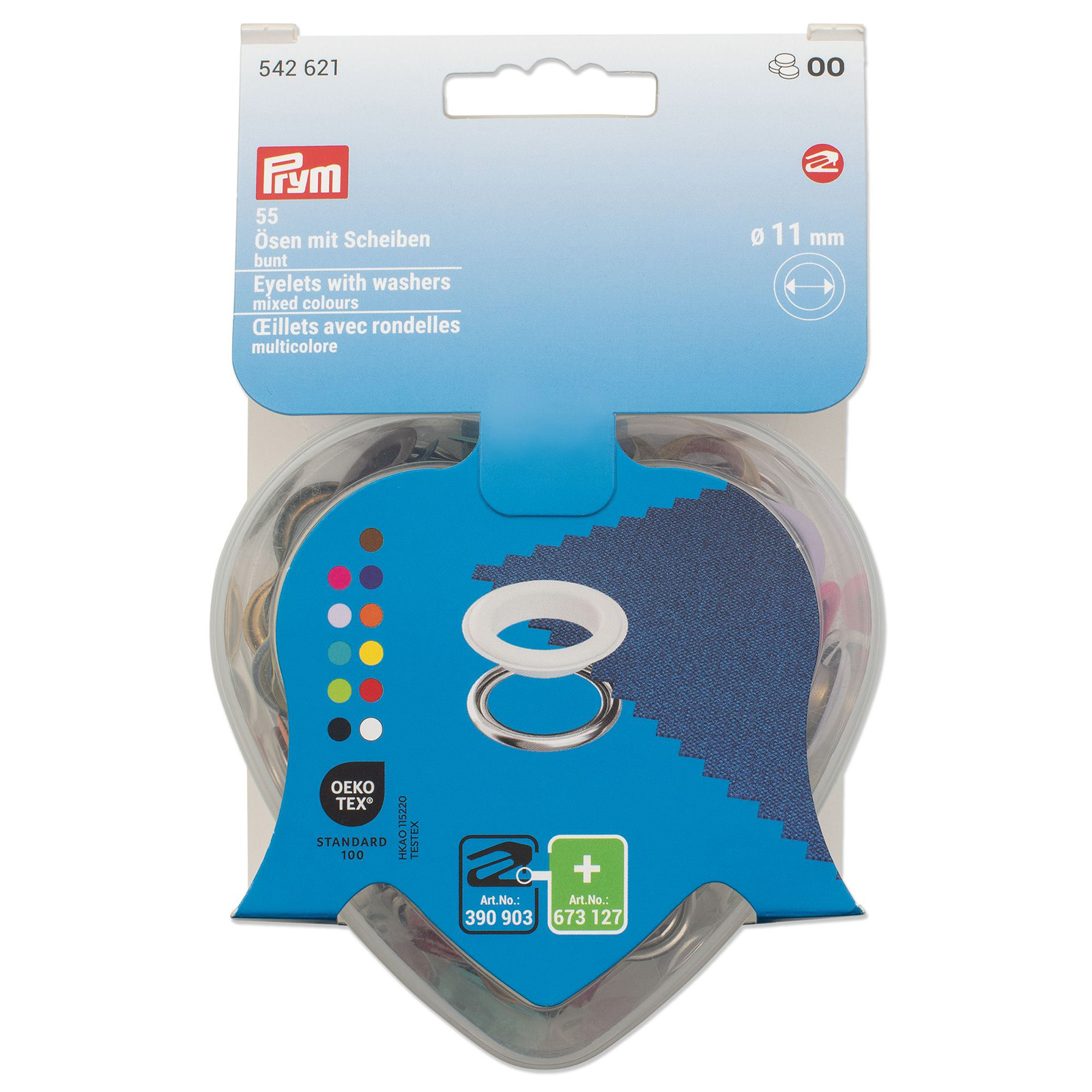 Prym 542621 Ringen met schijven 11 mm mix doos - Kaart