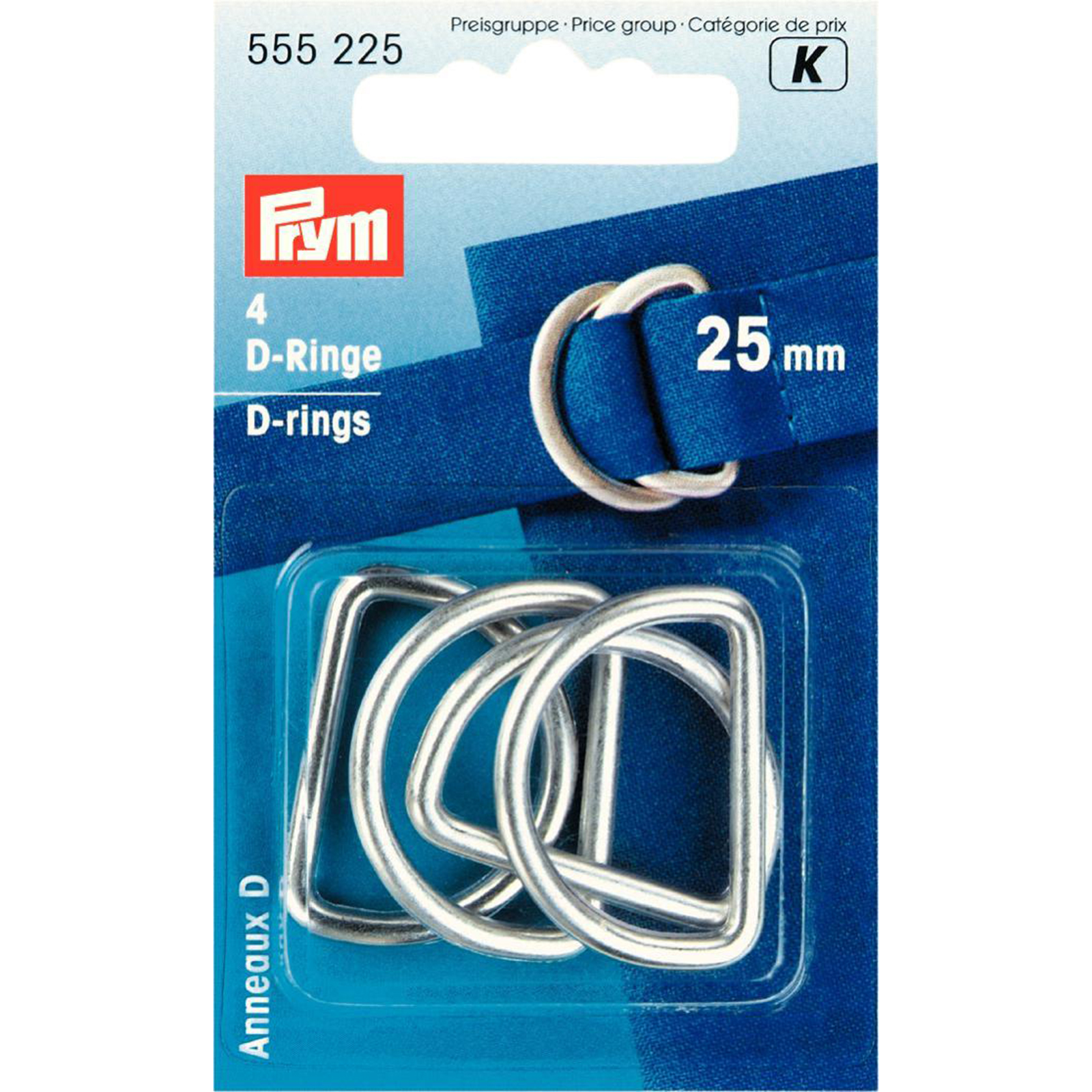Prym 555225 D-Ringen 25 mm zilverkleurig mat - Kaart