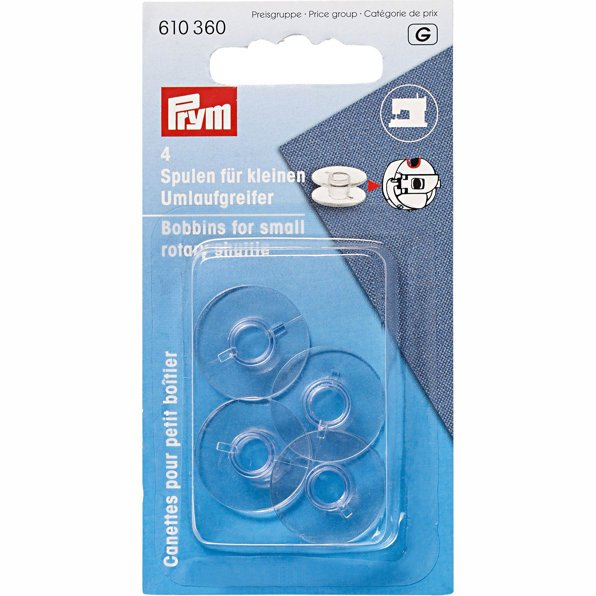 Prym 610360 Spoelen voor kleine omloopgrijper Ø 21,2 mm KST - Kaart