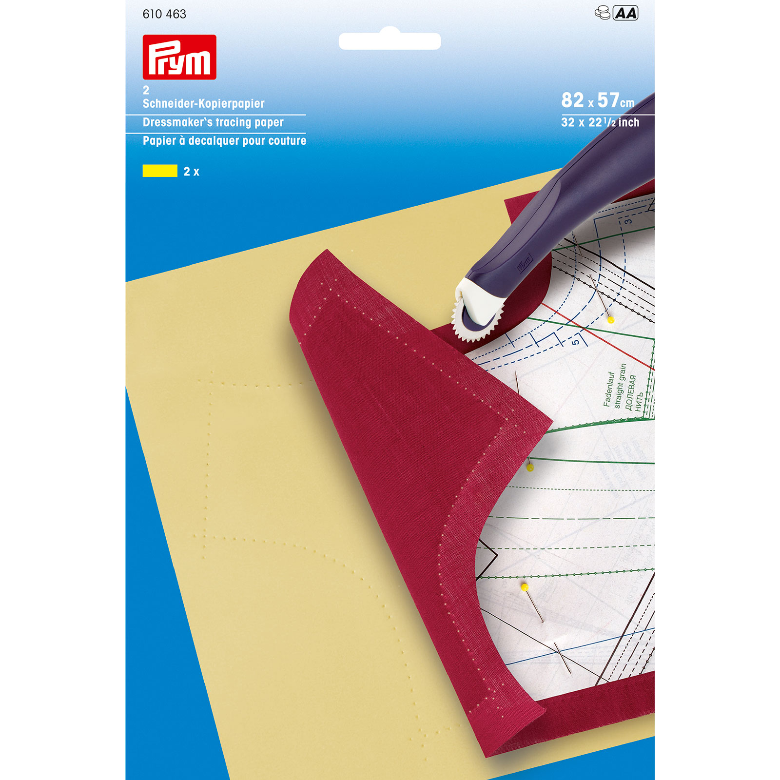 Prym 610463 Kopieerpapier patronen 82 x 57 cm geel - Kaart