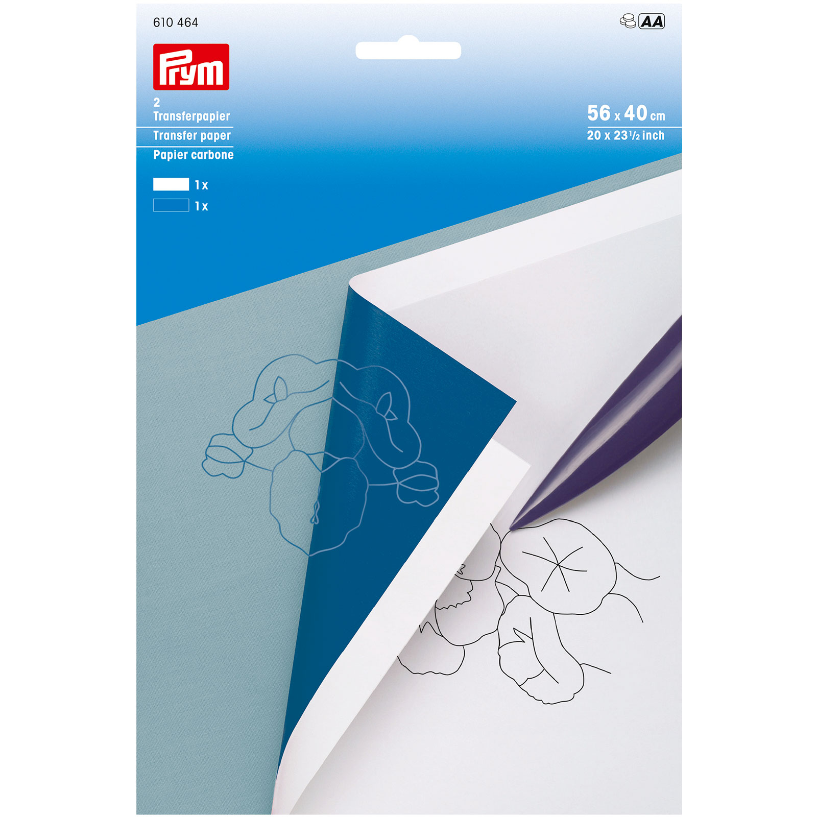 Prym 610464 Transferpapier wit/blauw - Kaart
