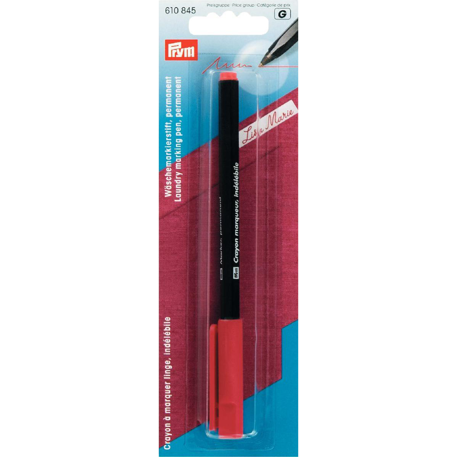 Prym 610845 Wasmarkeerpen permanent rood - Kaart