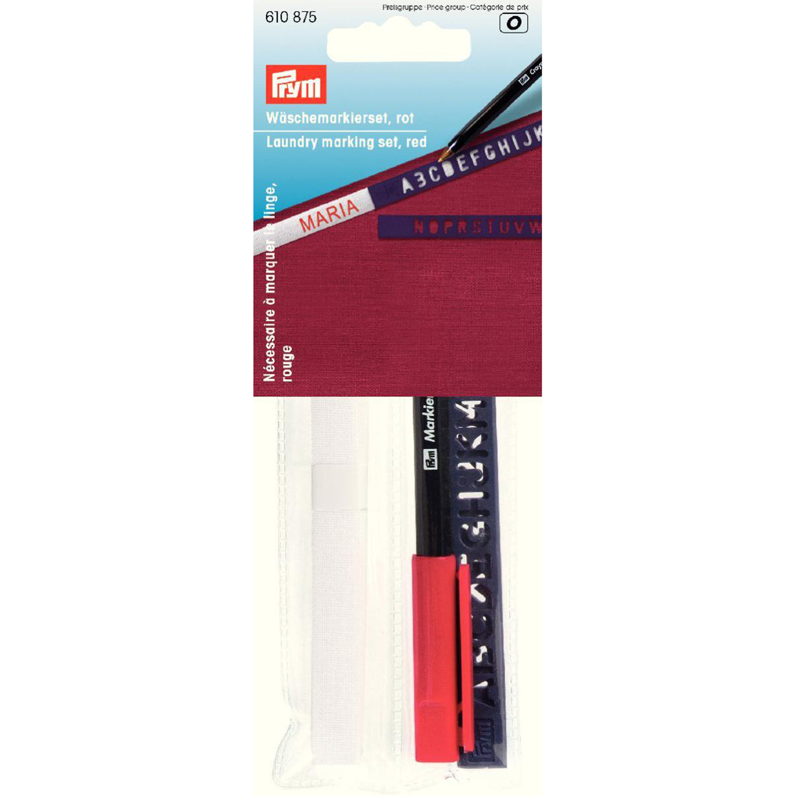 Prym 610875 Wasmarkeerset standaard, rode stift - Kaart