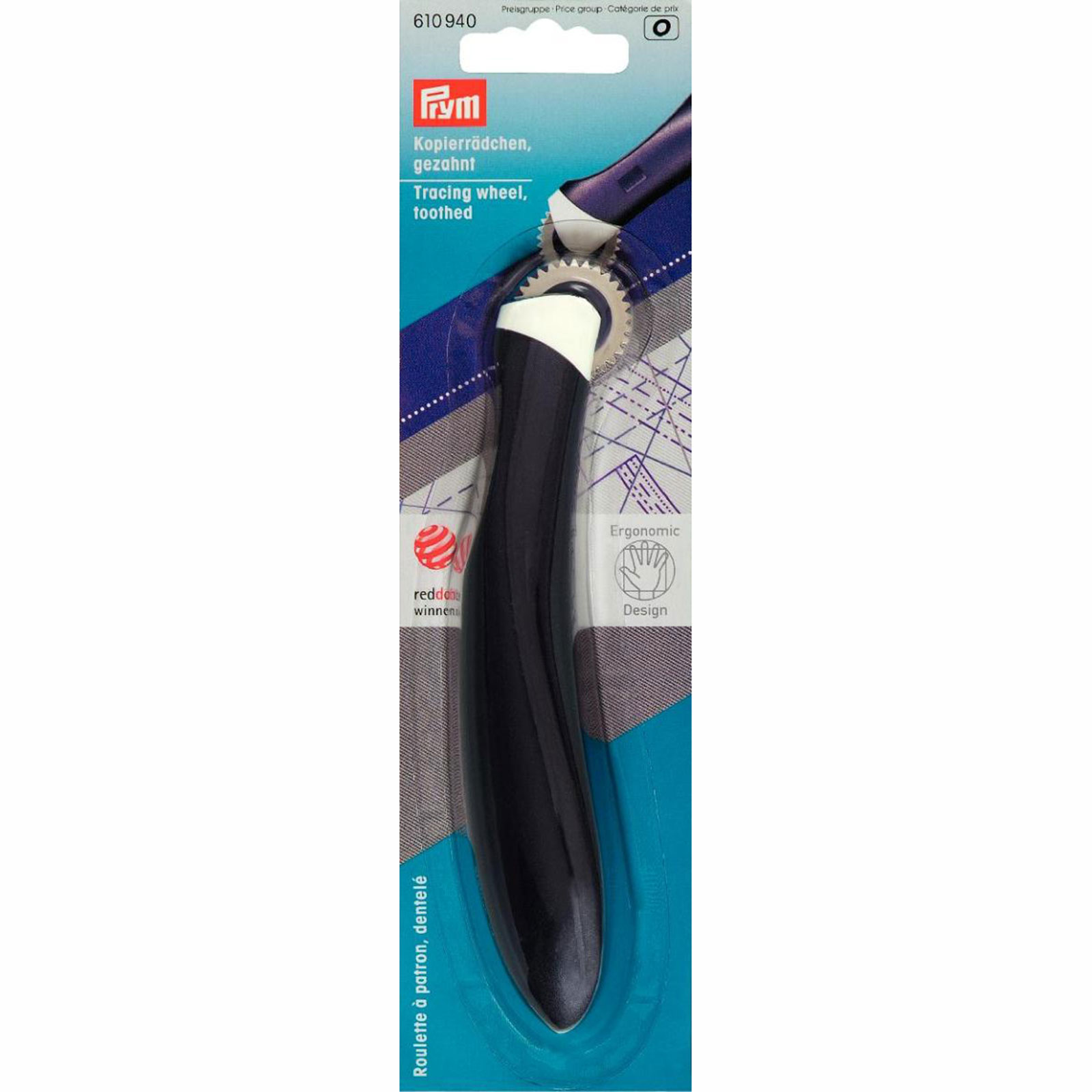 Prym 610940 Radeerwieltje getand ergonomic - Kaart