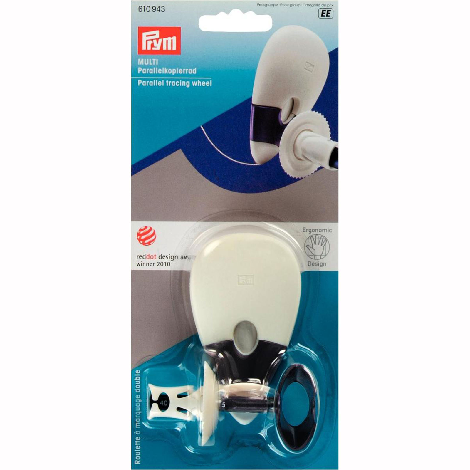 Prym 610943 Radeerwieltje met dubbele markering 'Multi' ergonomic - Kaart