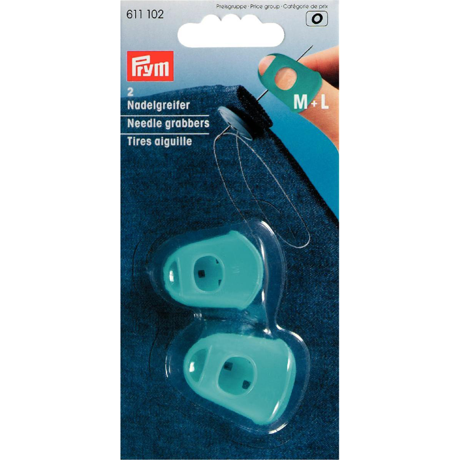 Prym 611102 Naaldgrijpers silicoon turkoois M + L - Kaart