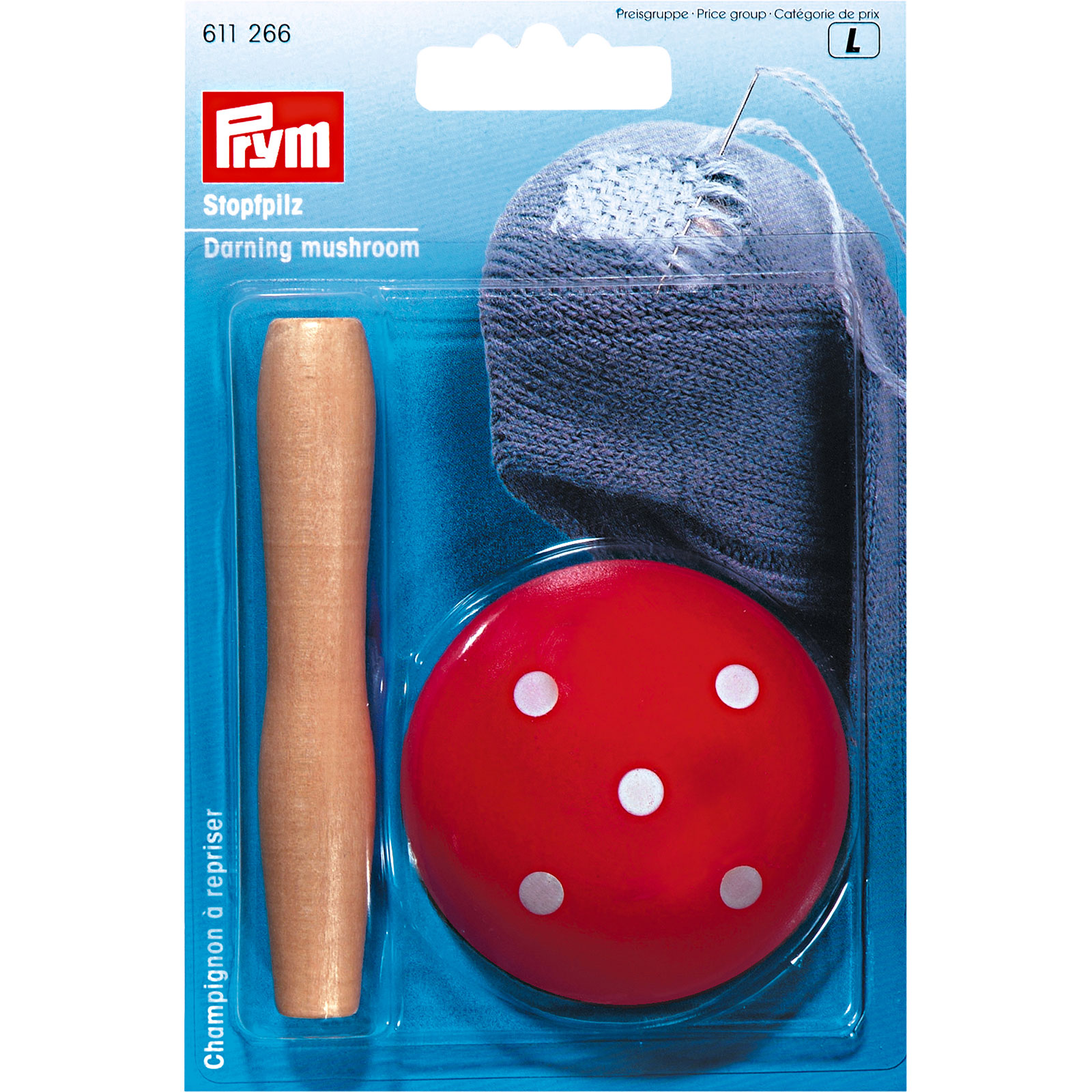 Prym 611266 Maasklos hout, rood met witte stippen - Kaart