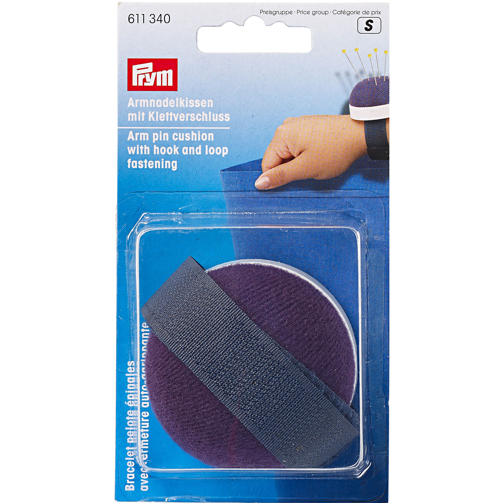 Prym 611340 Armbandspeldenkussen met klittensluitriemen blauw - Kaart