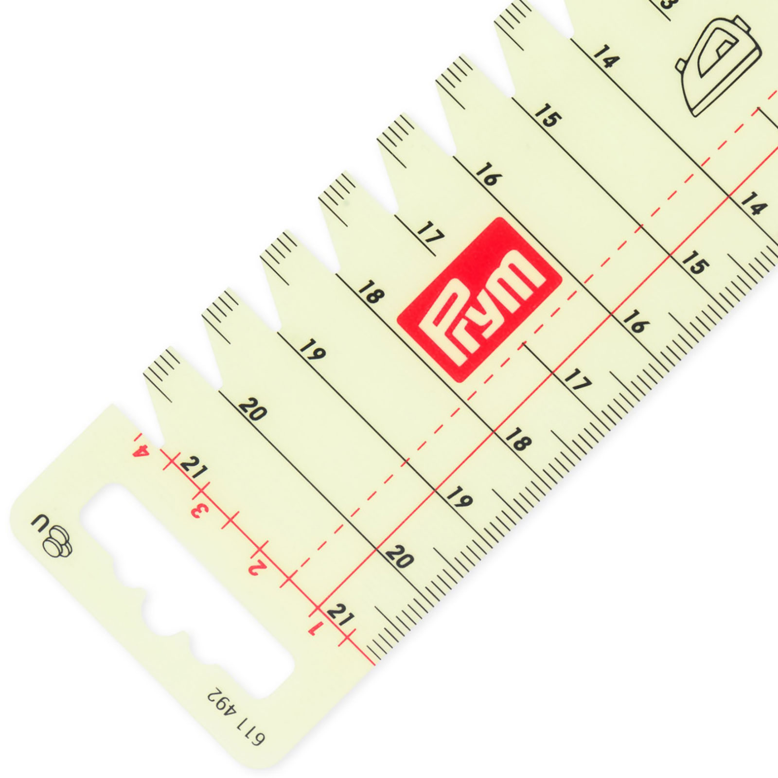 Prym 611492 Strijkhandmeetlat, transparant - Kaart