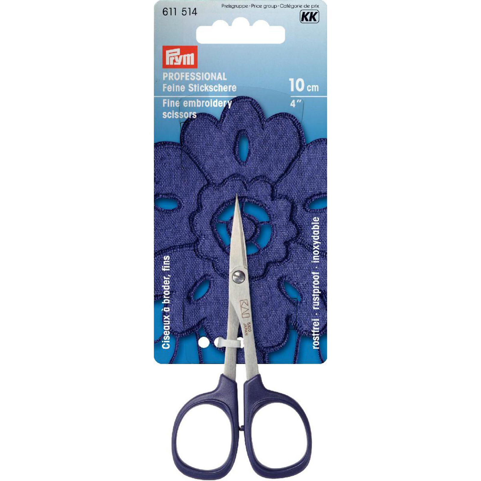 Prym 611514 Professional Borduurschaar ST fijn 4'' 10 cm - Kaart