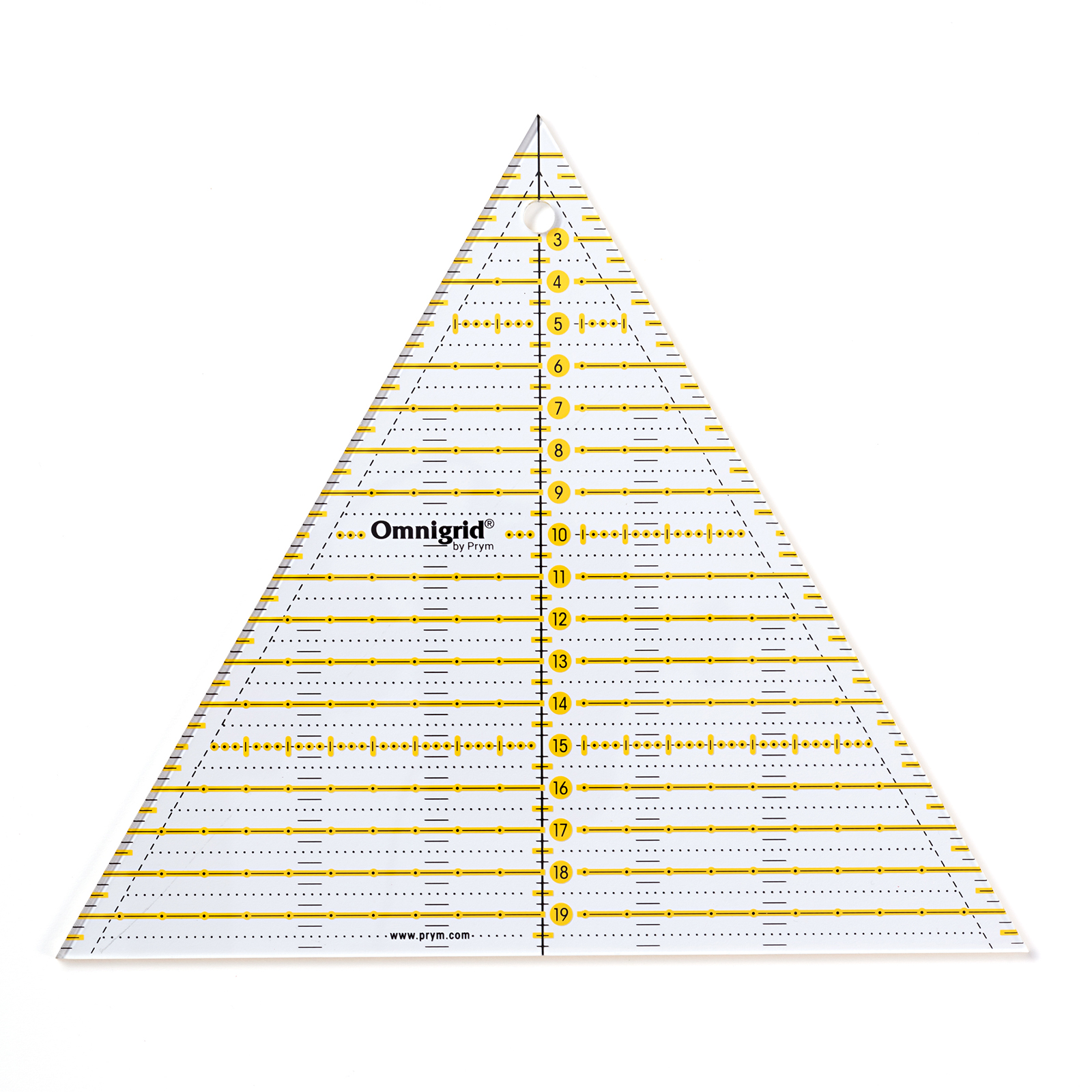 Prym 611656 Patchwork Liniaal driehoek Multi 20 cm Omnigrid - Kaart