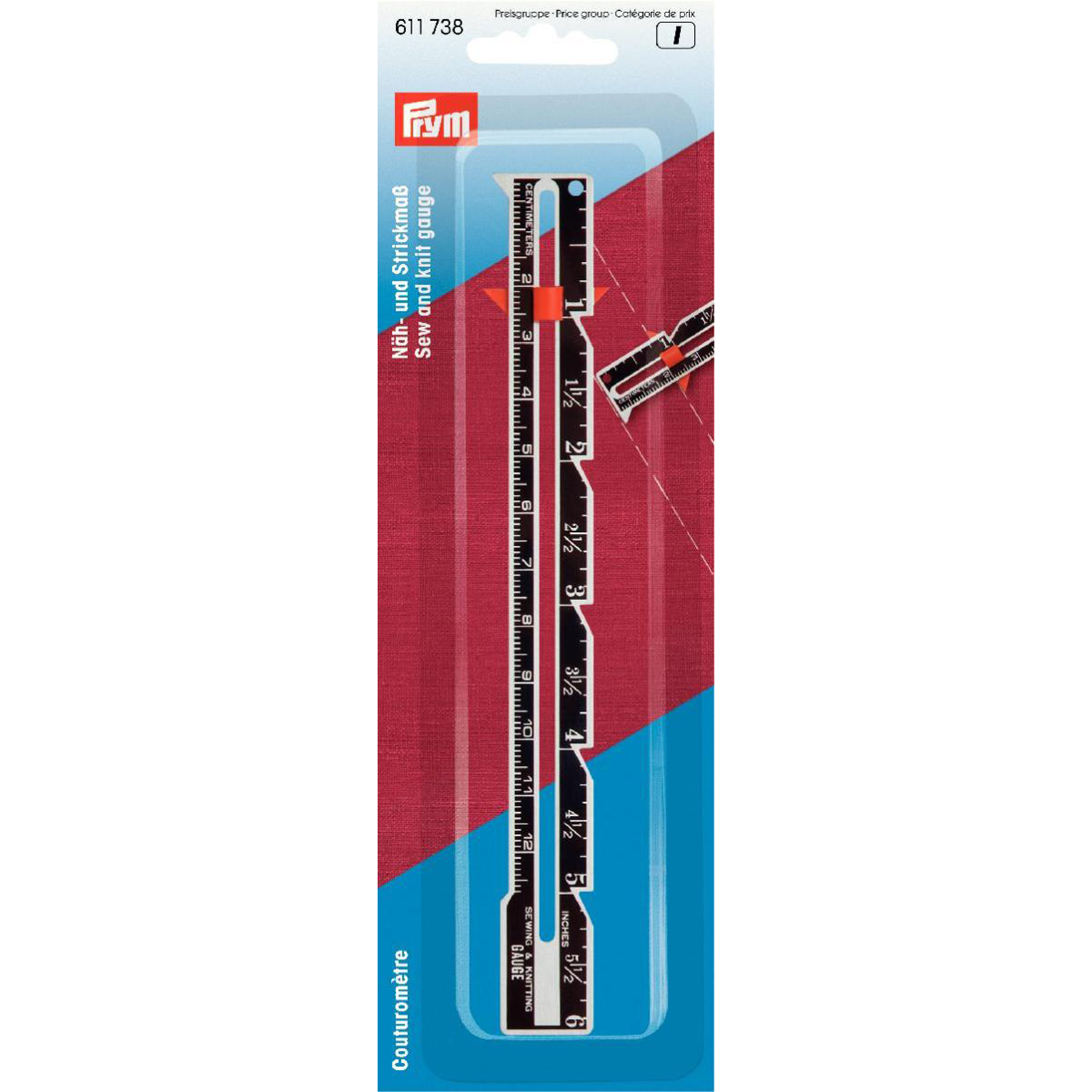 Prym 611738 Naai- en breimeetlat cm/inch - Kaart