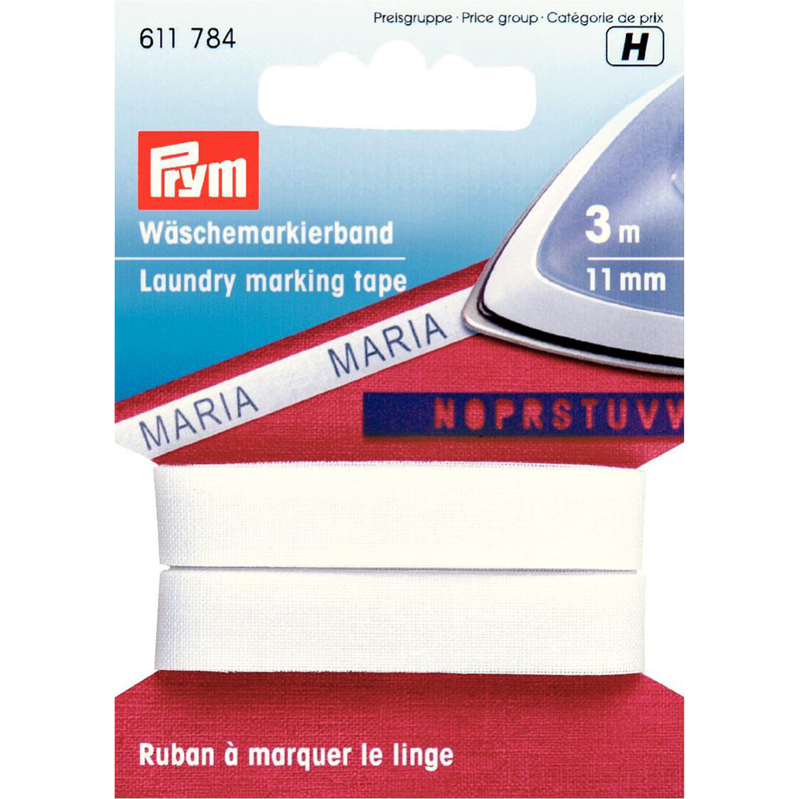 Prym 611784 Wasmarkeerband katoen 11 mm opstrijkbaar - Kaart