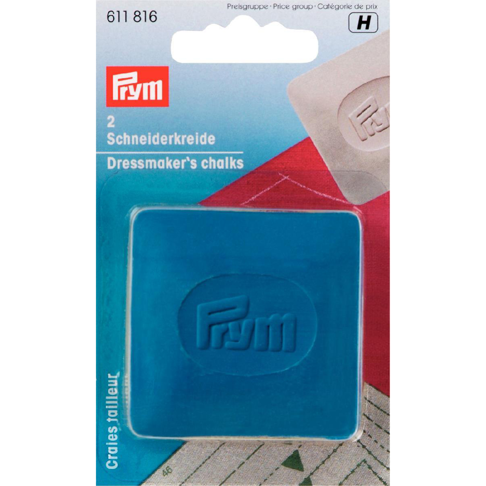 Prym 611816 Kleermakerskrijt plaatjes geel/blauw - Kaart