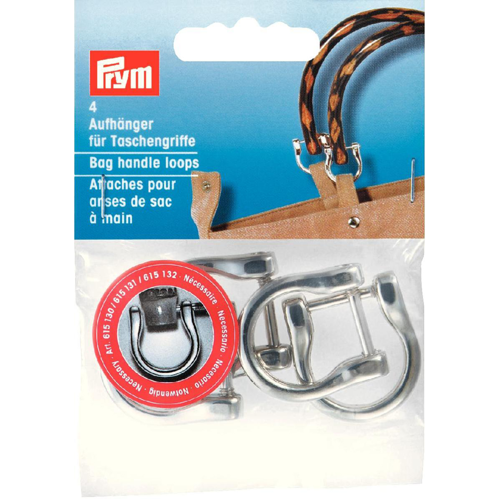 Prym 615130 Handvatlussen voor handtas 18 mm zilverkleurig - Kaart
