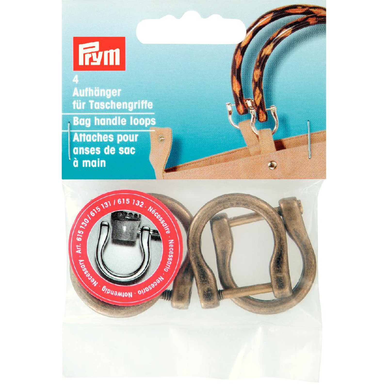 Prym 615132 Handvatlussen voor handtas 18 mm oudmessing - Kaart