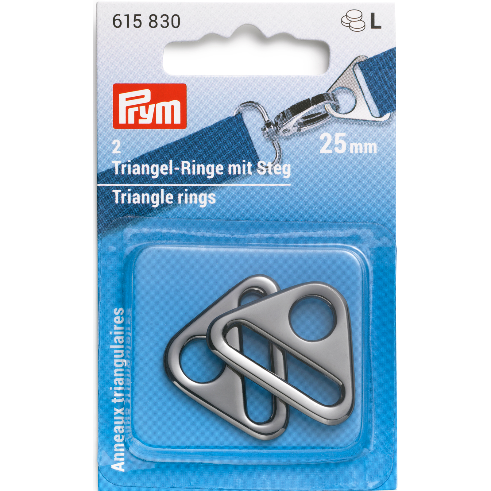 Prym 615830 Driehoekringen met gleuf 25mm geschutbrons2st - Kaart