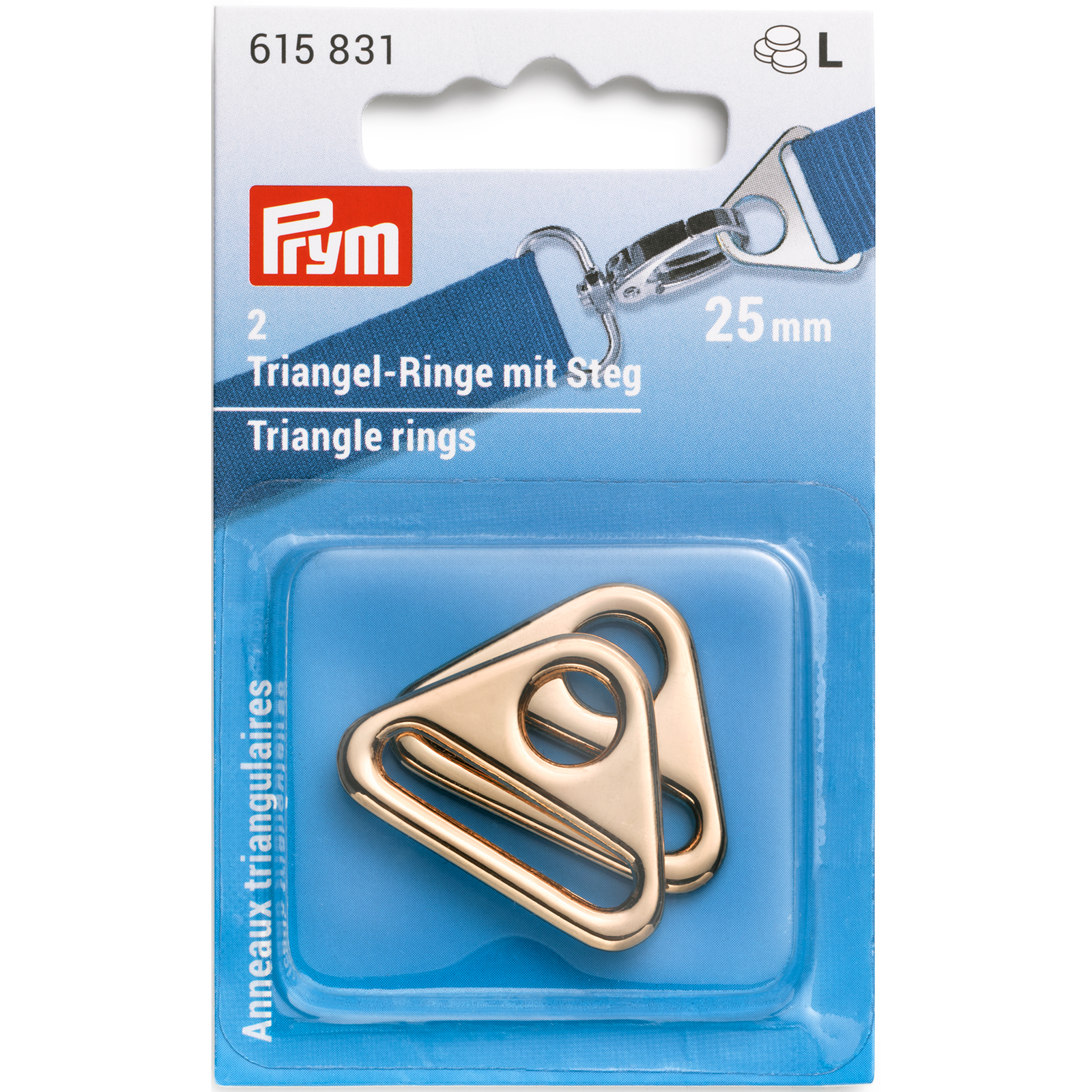 Prym 615831 Driehoekringen met gleuf 25mm new gold2st - Kaart