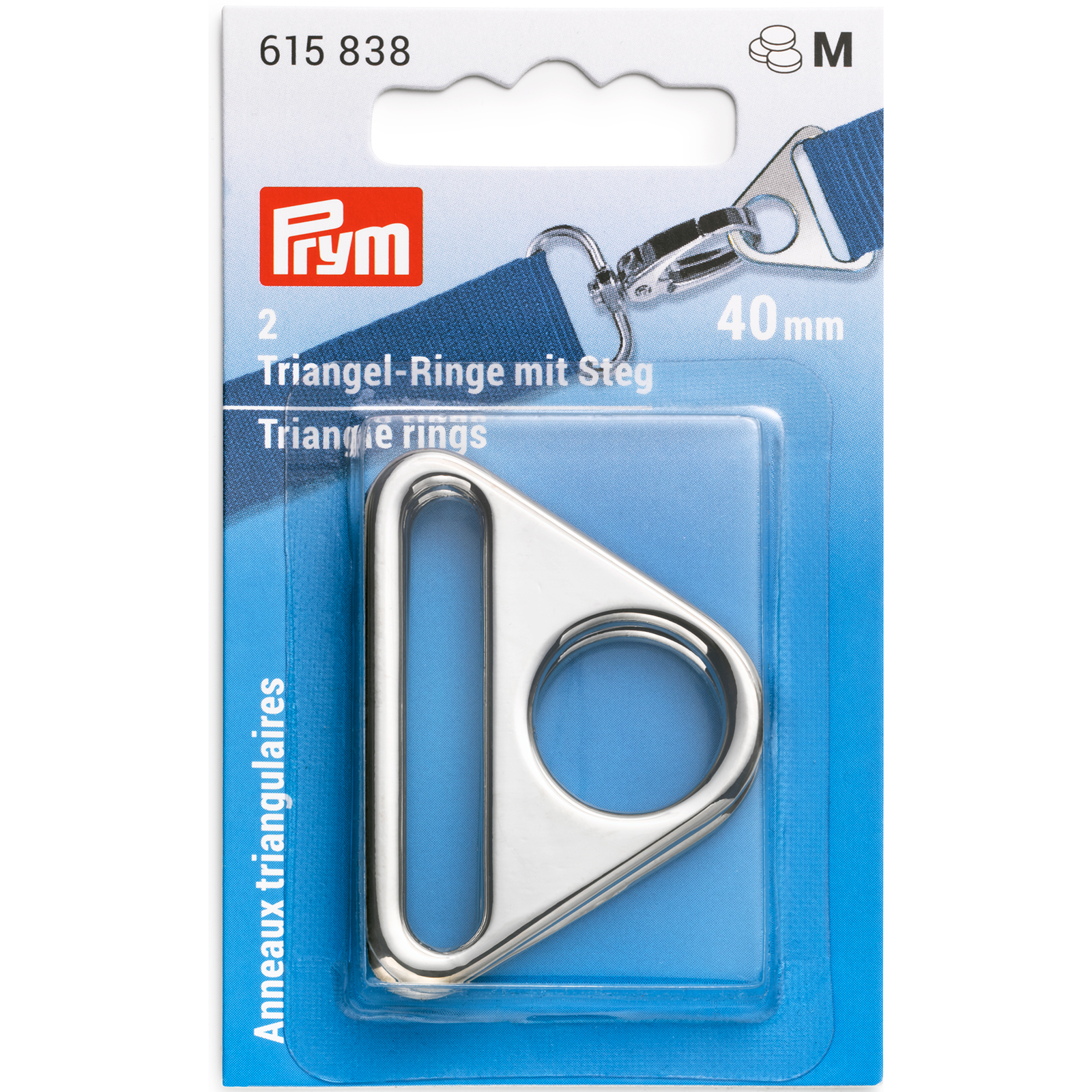Prym 615838 Driehoekringen met gleuf 40mm zilverkleurig 2st - Kaart