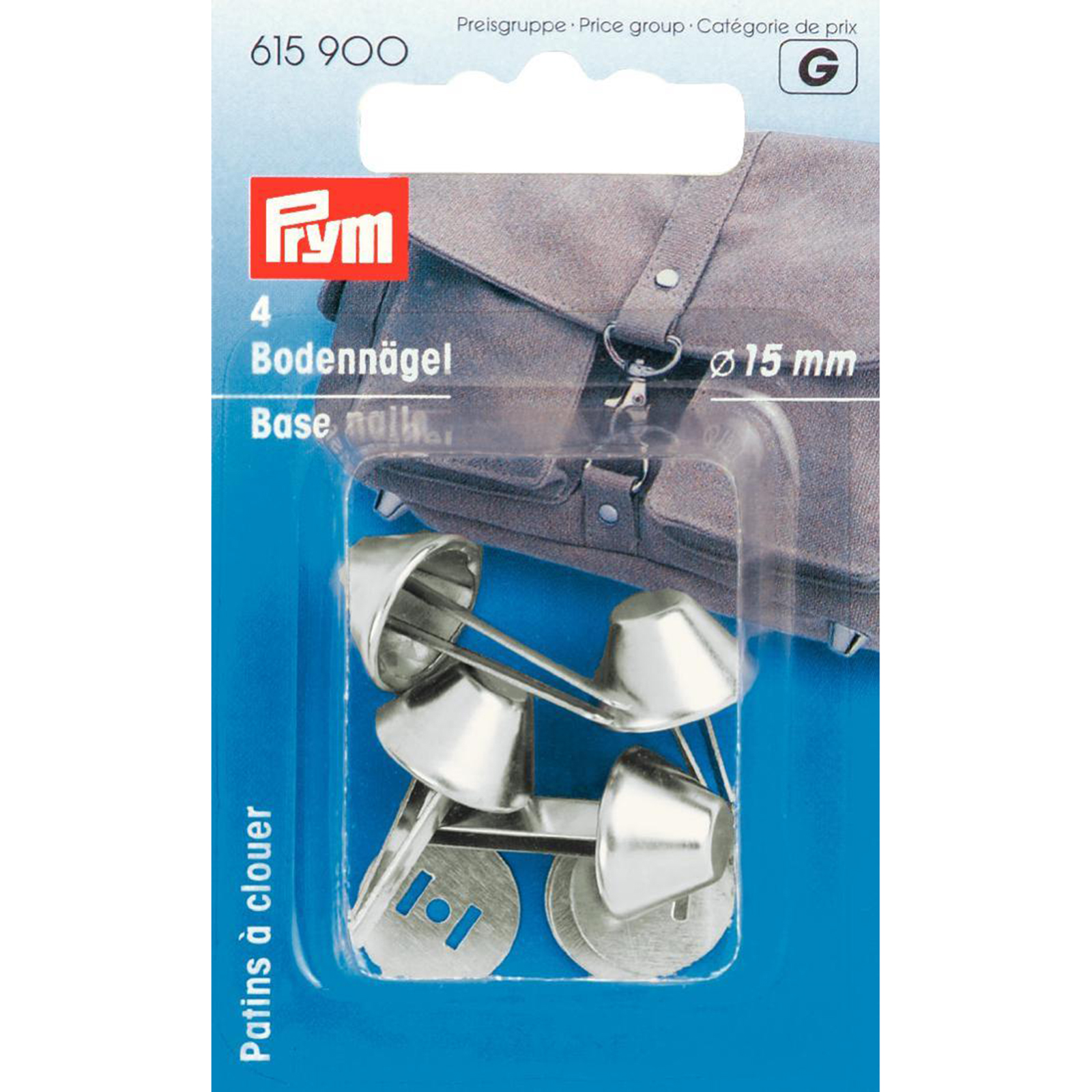 Prym 615900 Bodemnagels voor tassen Ø 15 mm zilverkleurig - Kaart