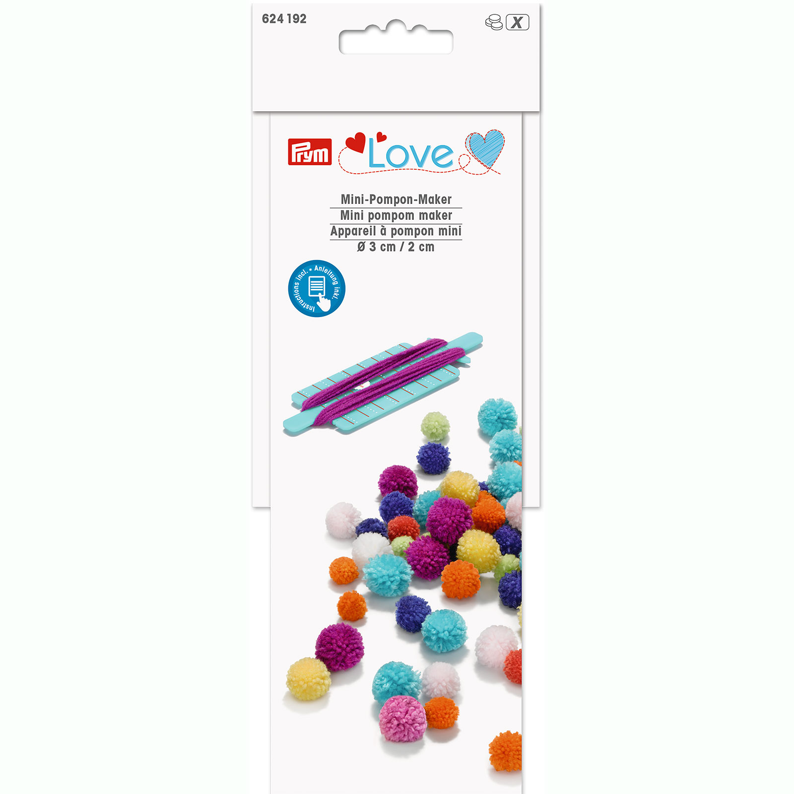 Prym 624192 Prym Love Mini-pompon-maker mint - Kaart