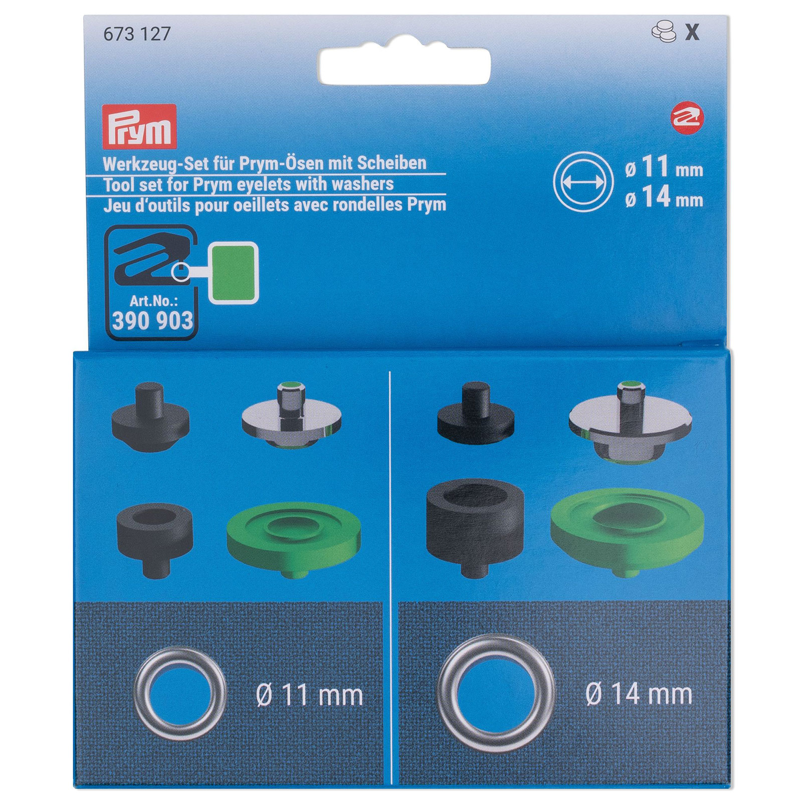Prym 673127 Gereedschap-set ringen 11+14mm - Kaart