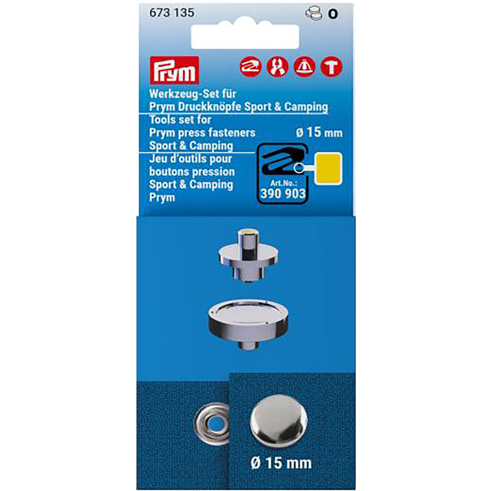 Prym 673135 Gereedschapset drukknopen Sport 15mm - Kaart