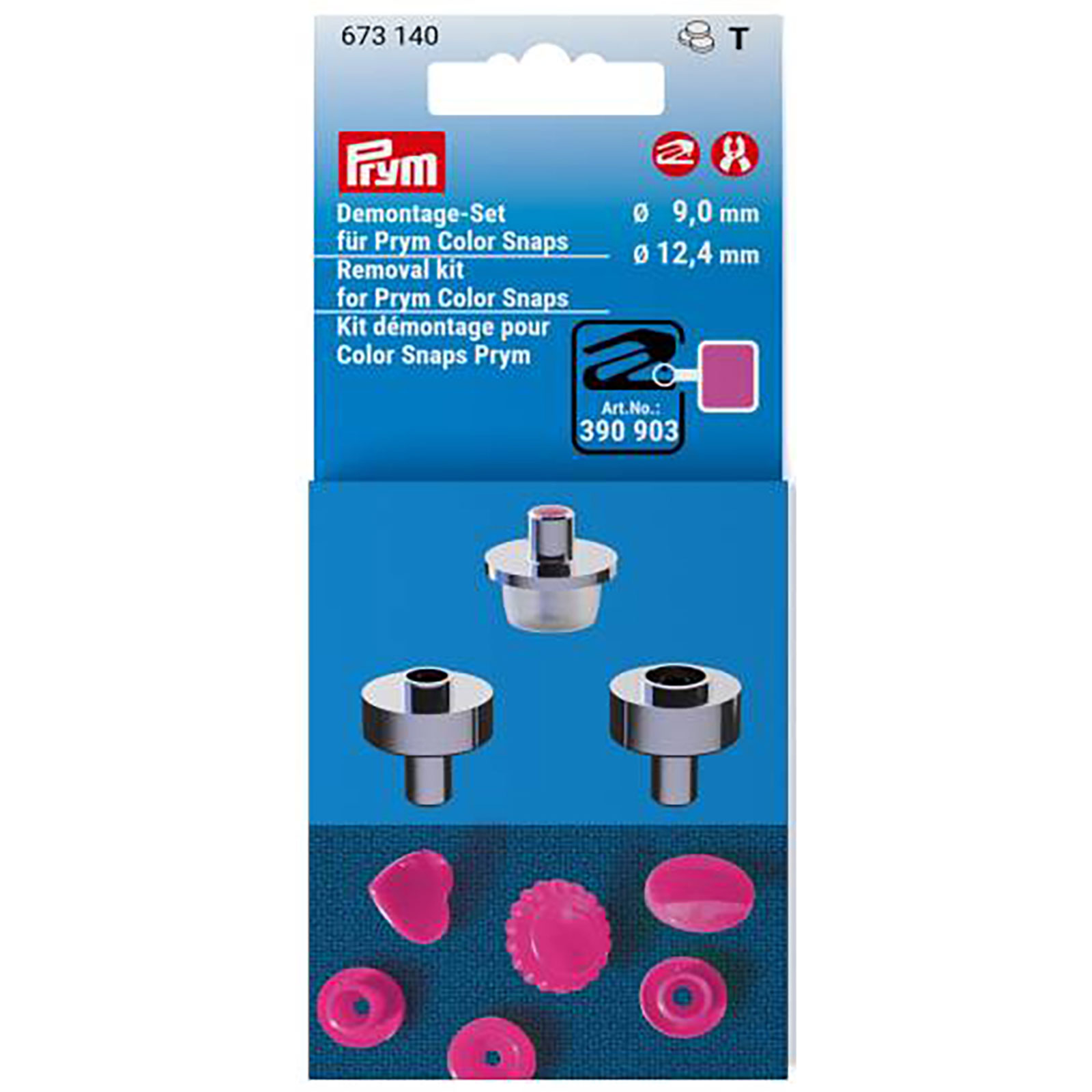 Prym 673140 Demontage-set Color Snaps 9+12,4mm - Kaart