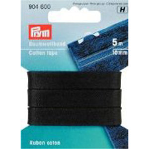 Prym 904600 Katoenband 10 mm zwart - Kaart