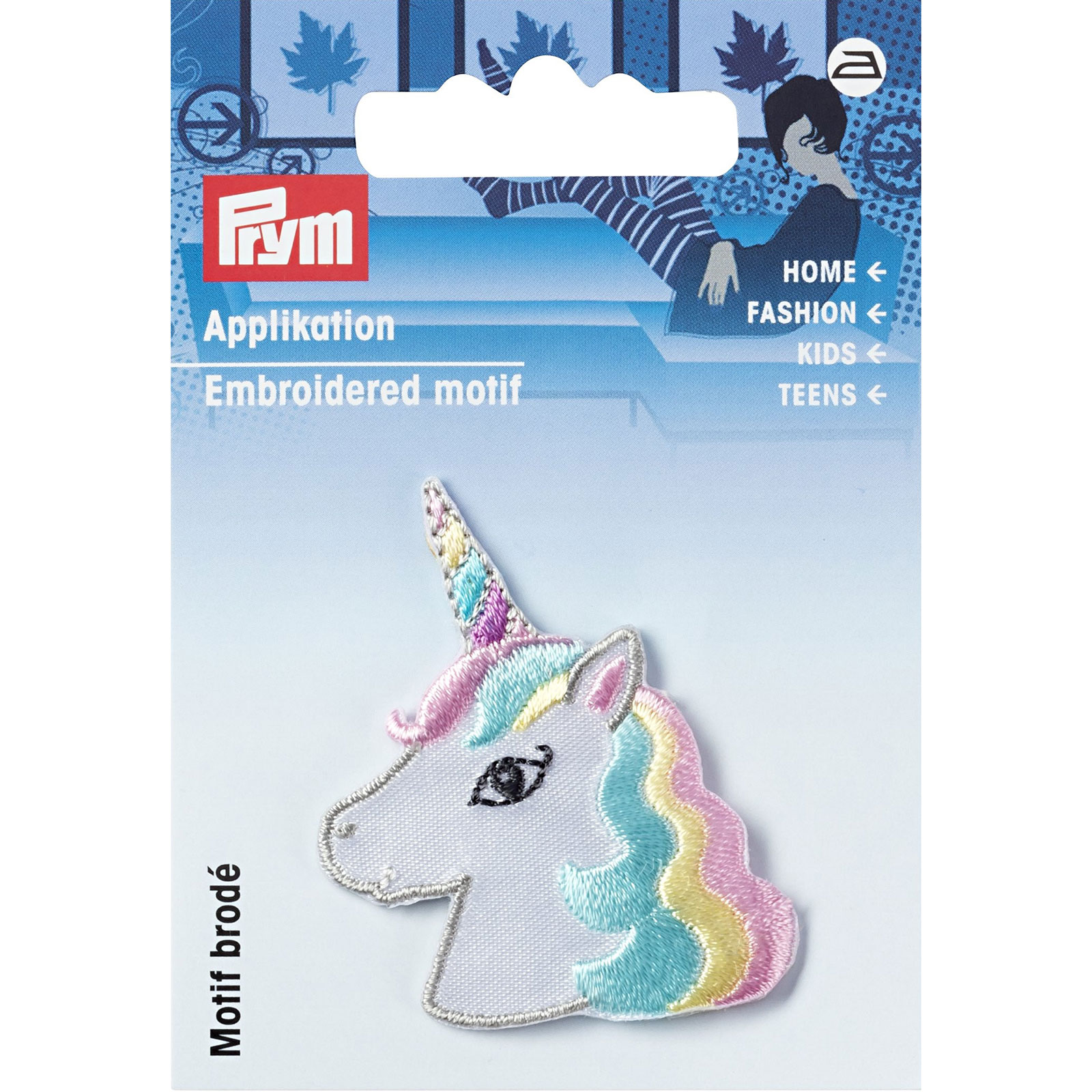 Prym 923211 Applicatie Eenhoorn kop pastel - Kaart
