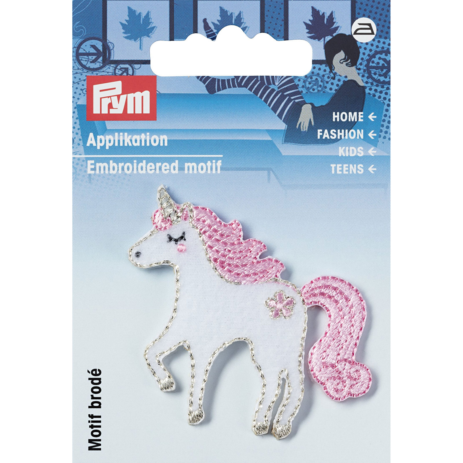 Prym 923212 Applicatie Eenhoorn wit/roze - Kaart