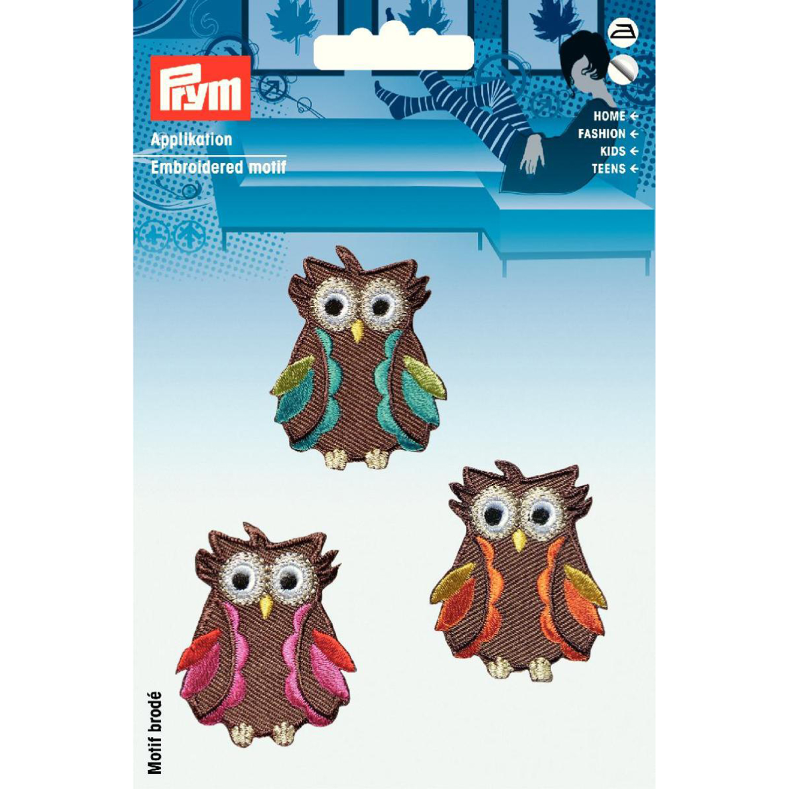 Prym 924219 Applicatie Exclusief zelfklevend/opstrijkbaar Uilen - Kaart