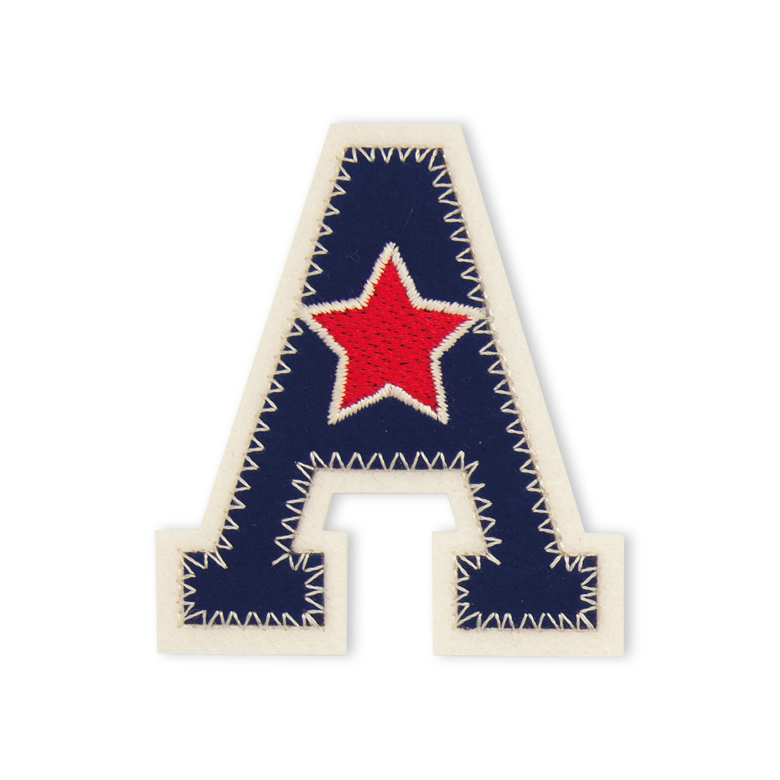 Prym 924500 Applicatie Letter A blauw/kreem met ster - Kaart