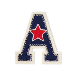 Prym 924500 Applicatie Letter A blauw/kreem met ster - Kaart