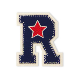 Prym 924517 Applicatie Letter R blauw/kreem met ster - Kaart