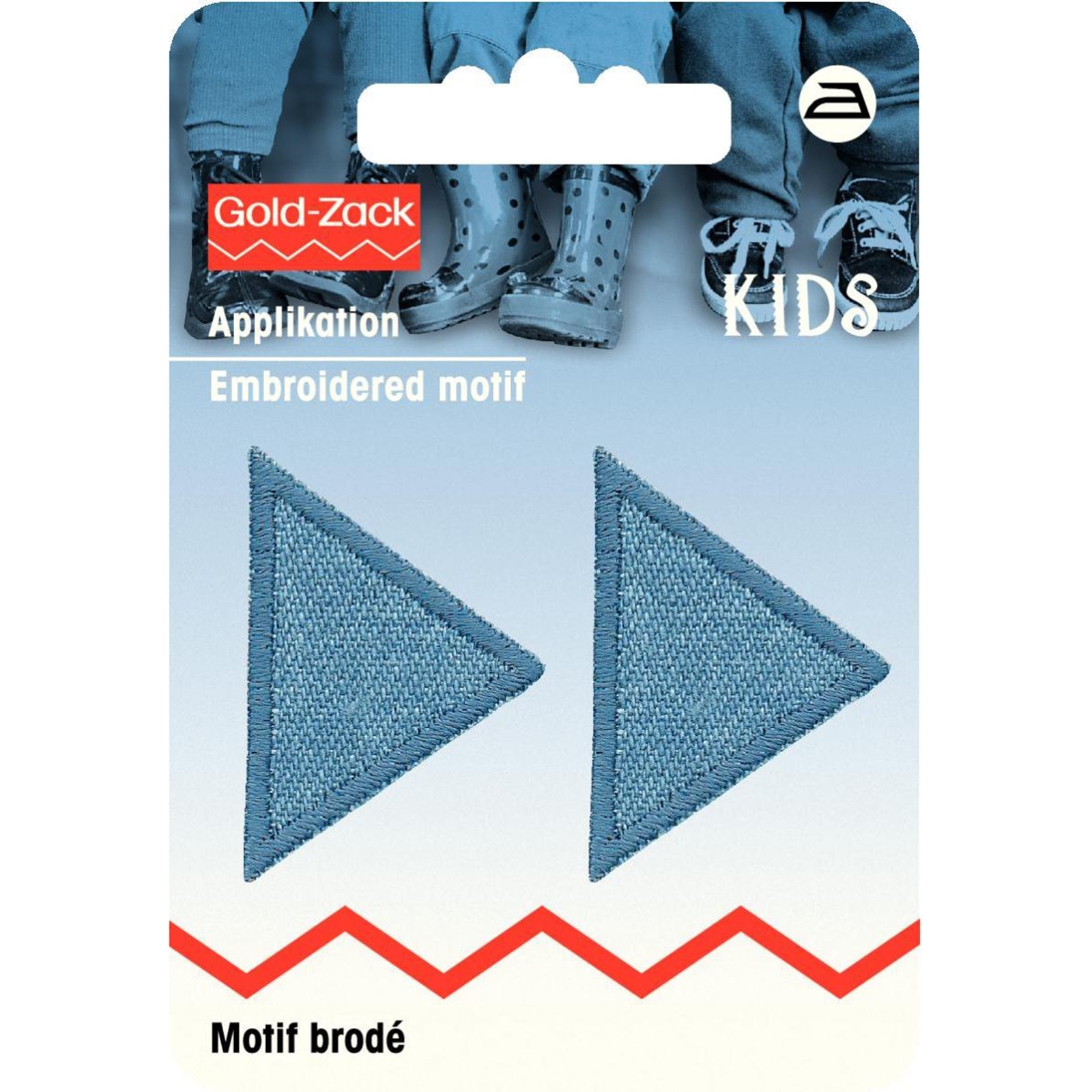 Prym 925283 Applicatie Driehoeken klein, Jeans licht - Kaart