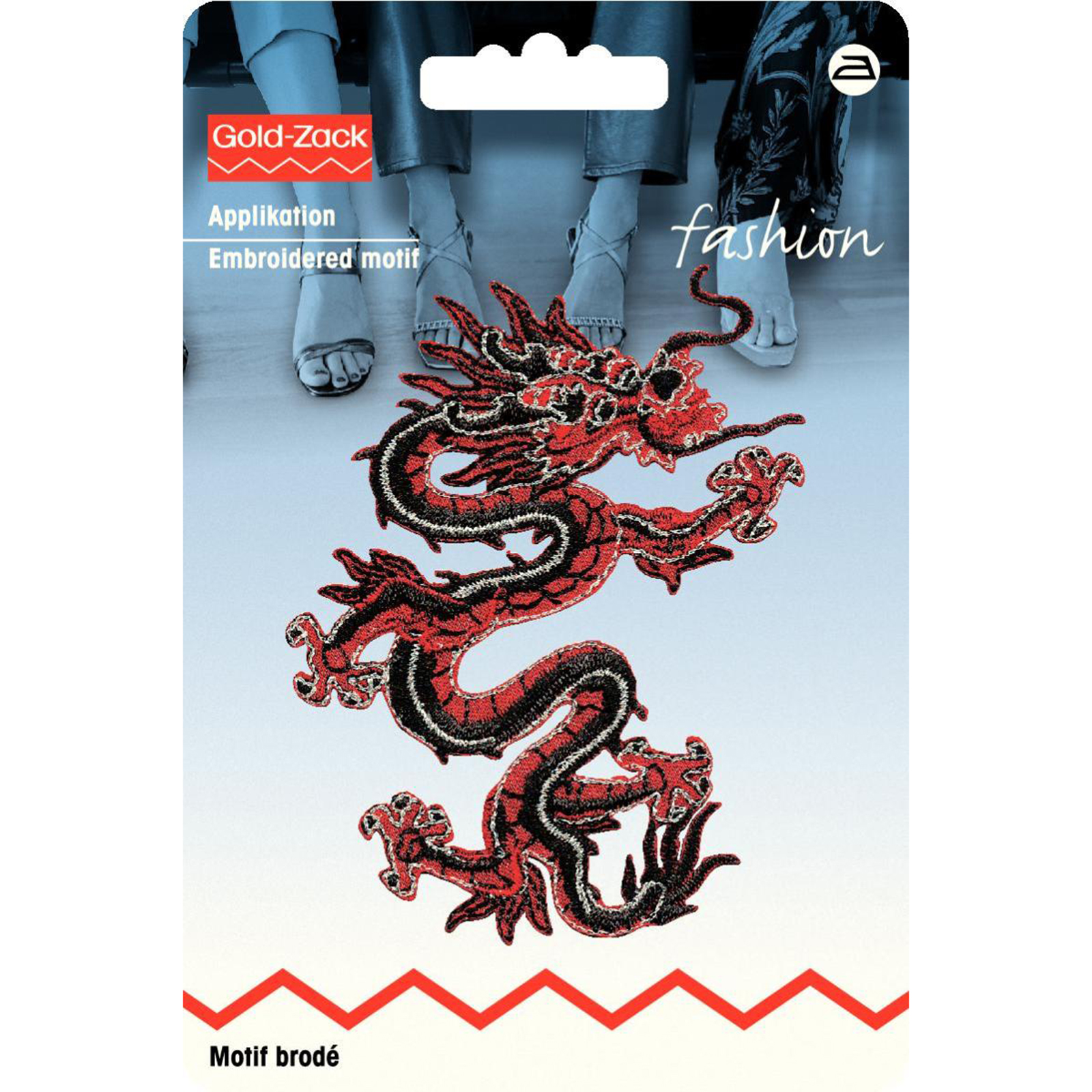 Prym 926178 Applicatie Azië draak rood/zwart - Kaart