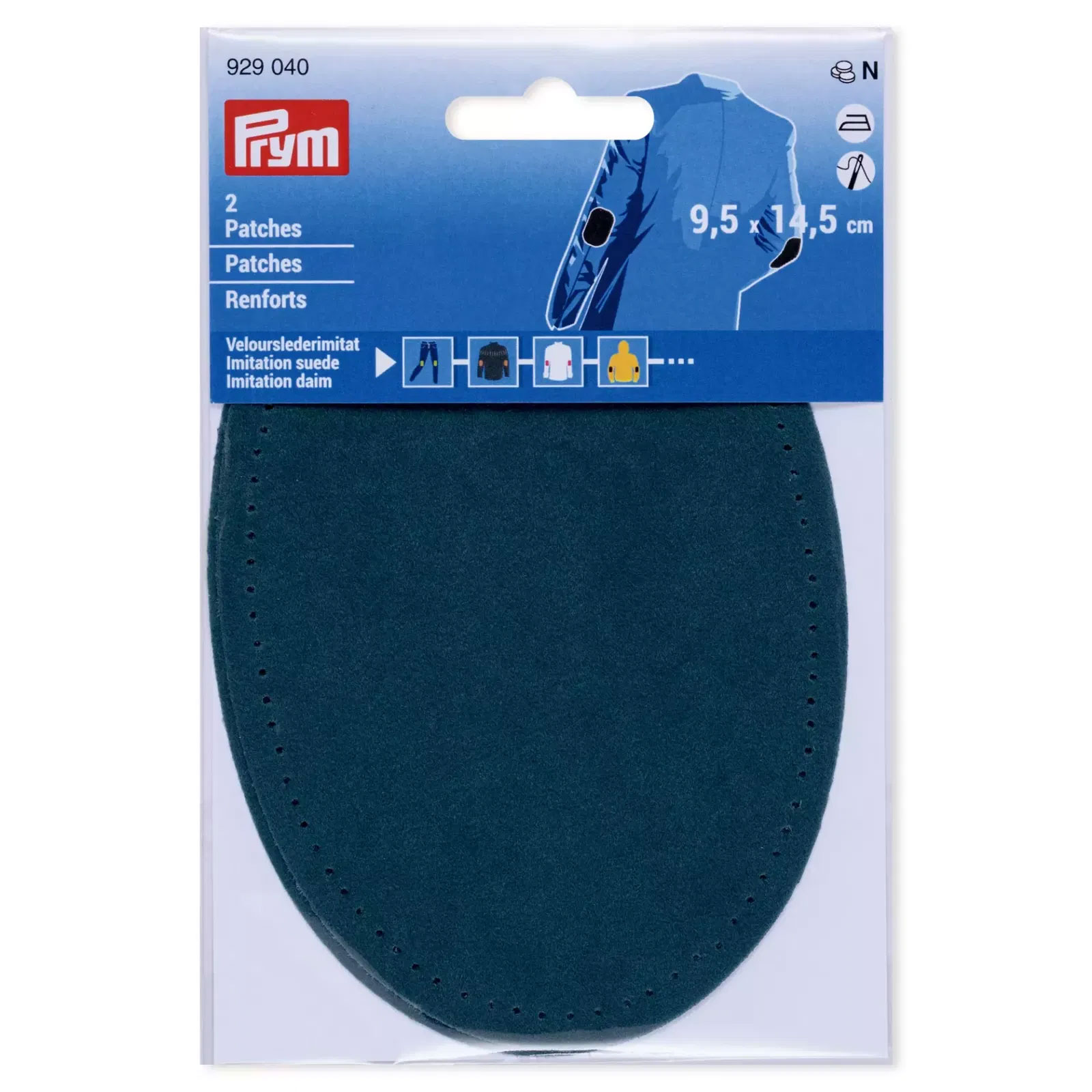 Prym 929040 Patches suèdeimitatie (opstrijkbaar) 9,5 x 14,5 cm middenblauw - Kaart