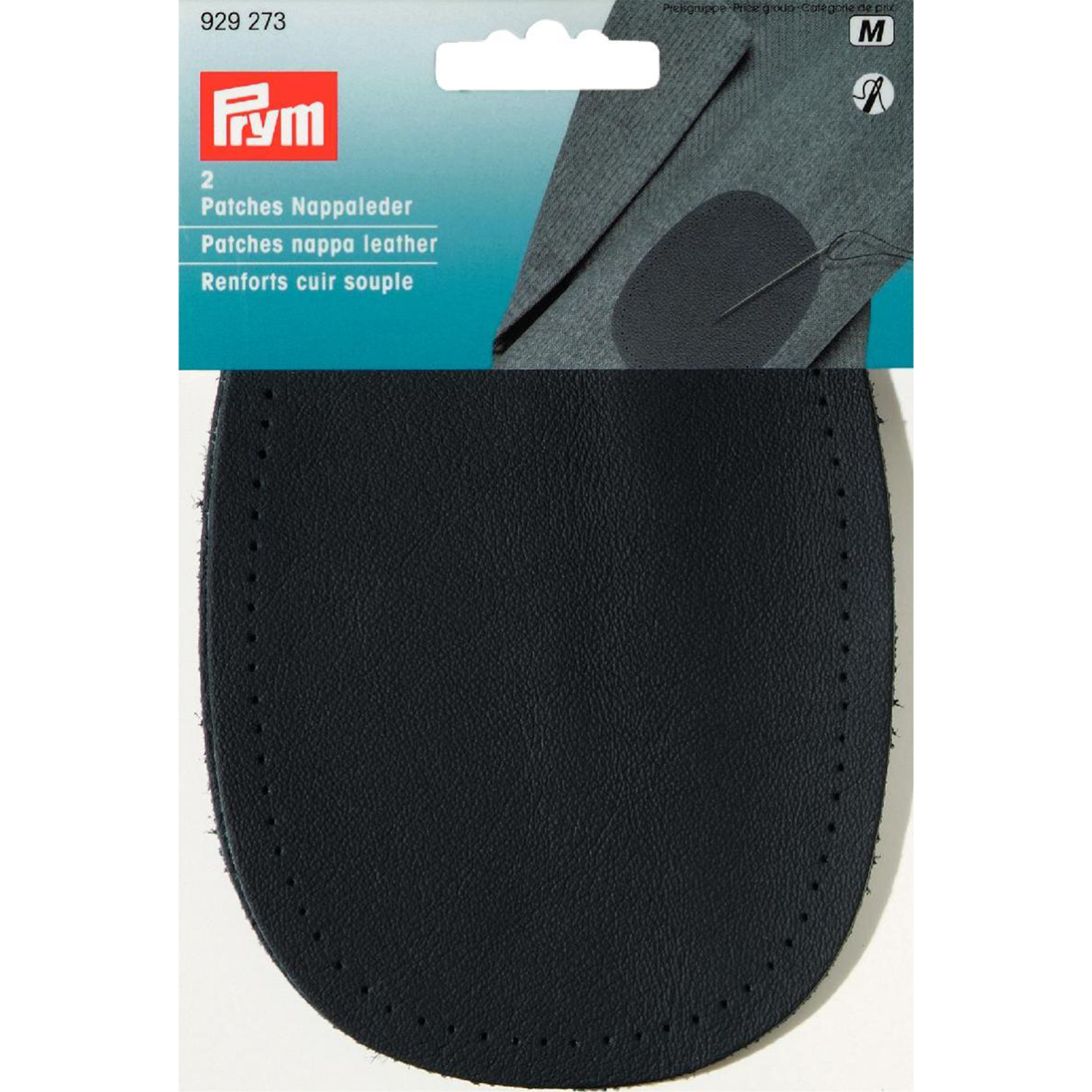 Prym 929273 Patches nappaleder om op te naaien 10 x 14 cm donkerblauw - Kaart