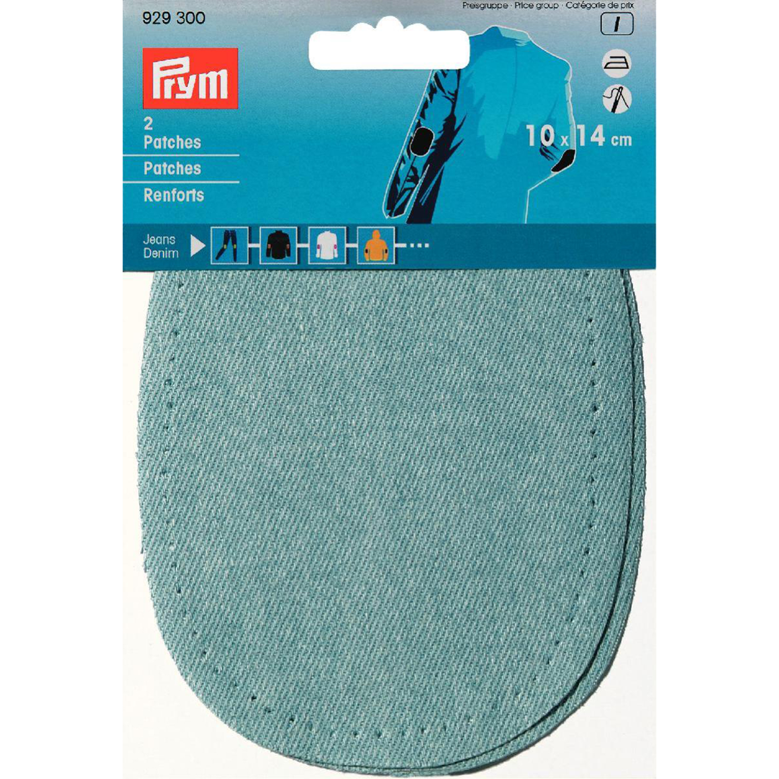 Prym 929300 Patches Jeans (opstrijkbaar) 10 x 14 cm lichtblauw - Kaart