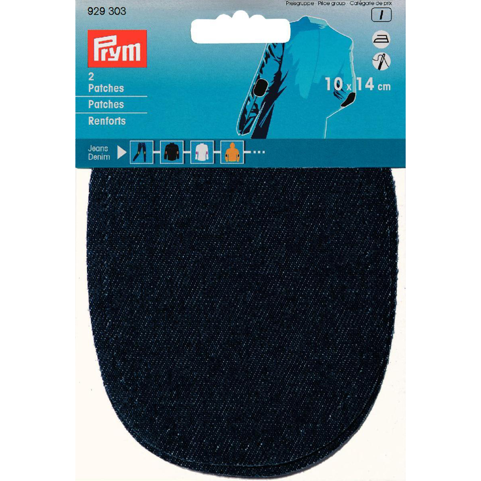 Prym 929303 Patches Jeans (opstrijkbaar) 10 x 14 cm donkerblauw - Kaart