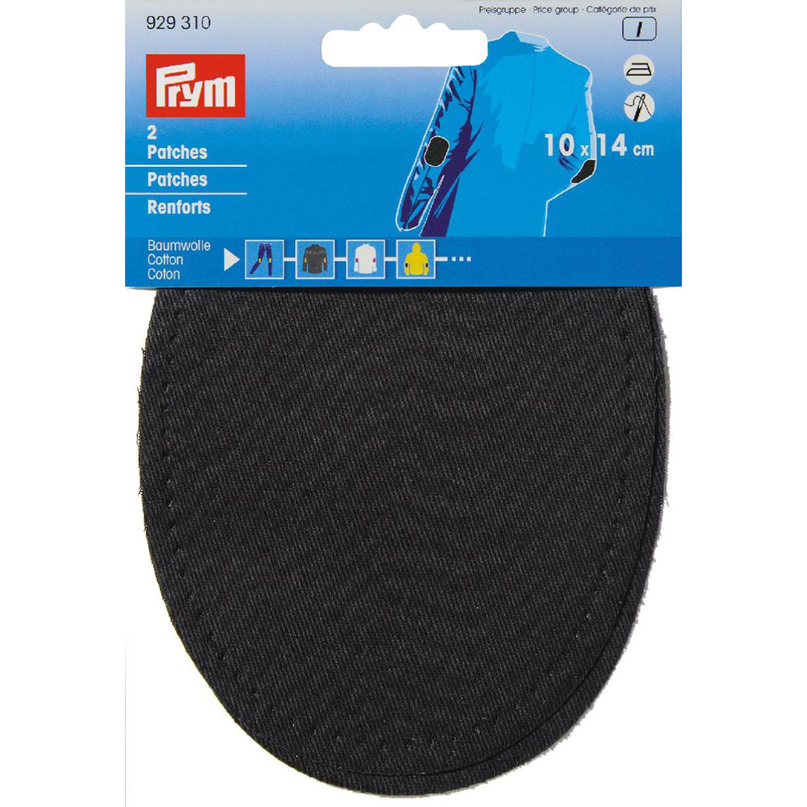 Prym 929310 Patches CO (opstrijkbaar) 10 x 14 cm zwart - Kaart