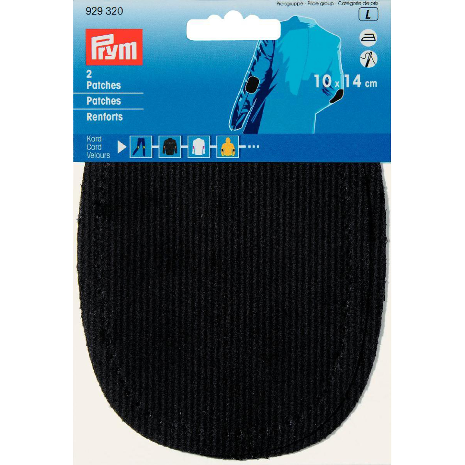 Prym 929320 Patches corduroy (opstrijkbaar) 10 x 14 cm zwart - Kaart