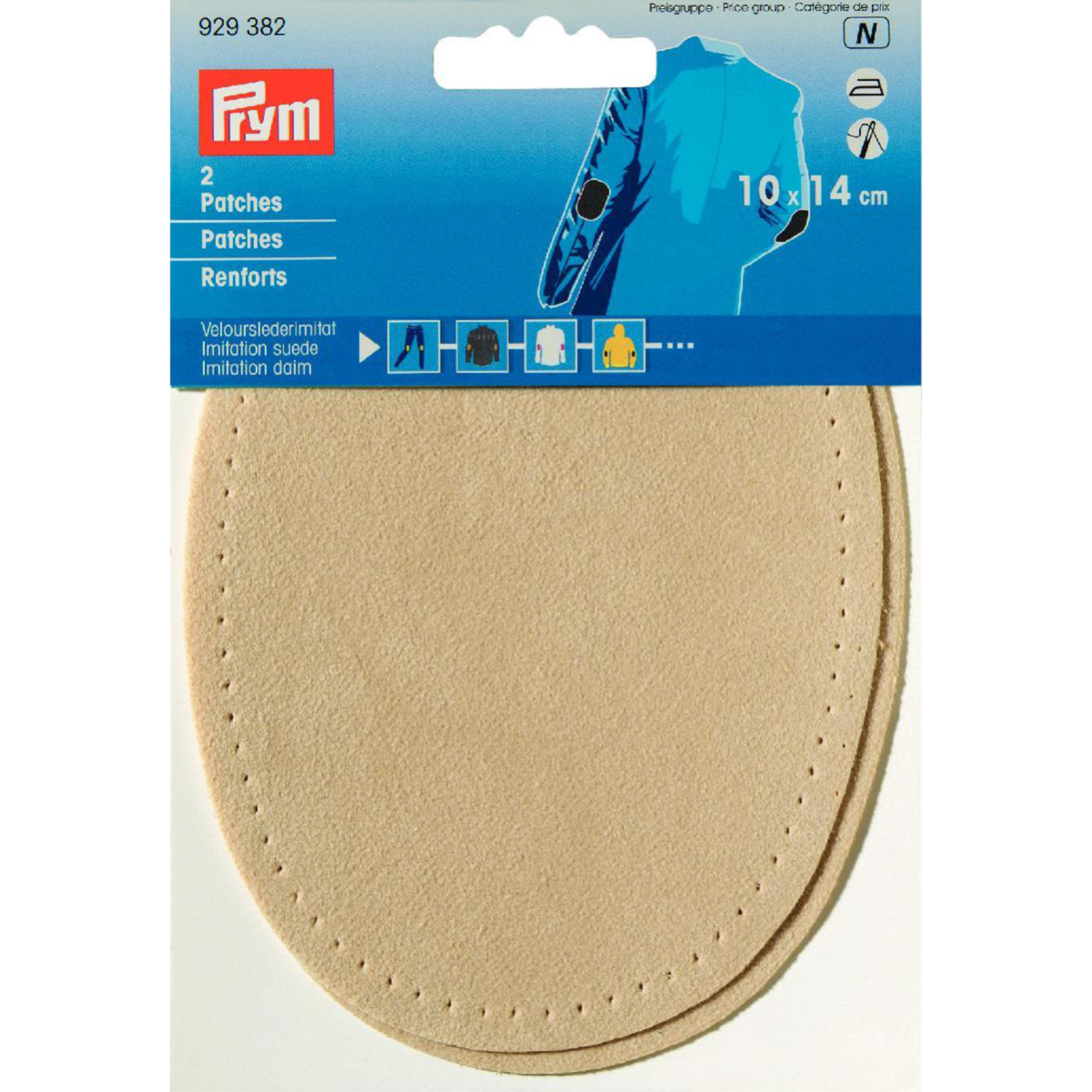 Prym 929382 Patches suèdeimitatie (opstrijkbaar) 10 x 14 cm zand - Kaart