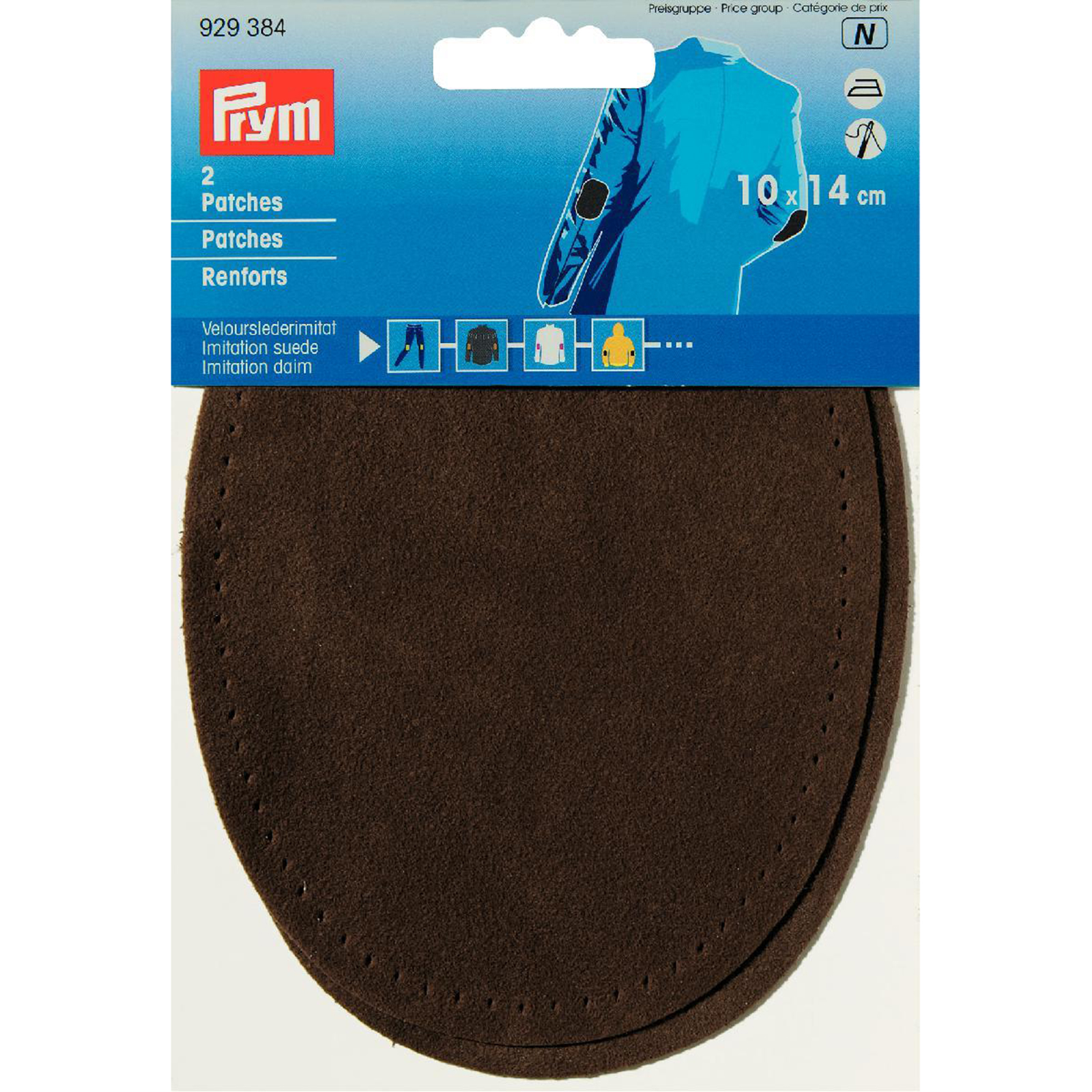Prym 929384 Patches suèdeimitatie (opstrijkbaar) 10 x 14 cm middenbruin - Kaart