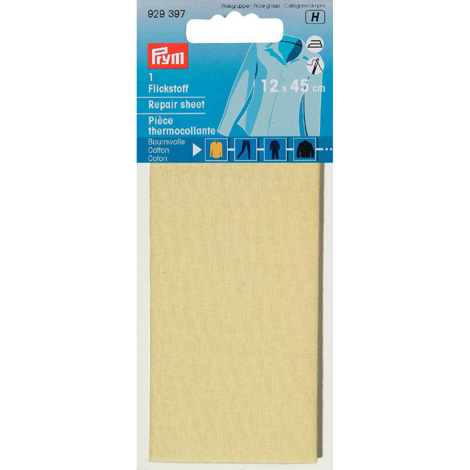 Prym 929397 Verstelstuk CO (opstrijkbaar) 12 x 45 cm kreem - Kaart
