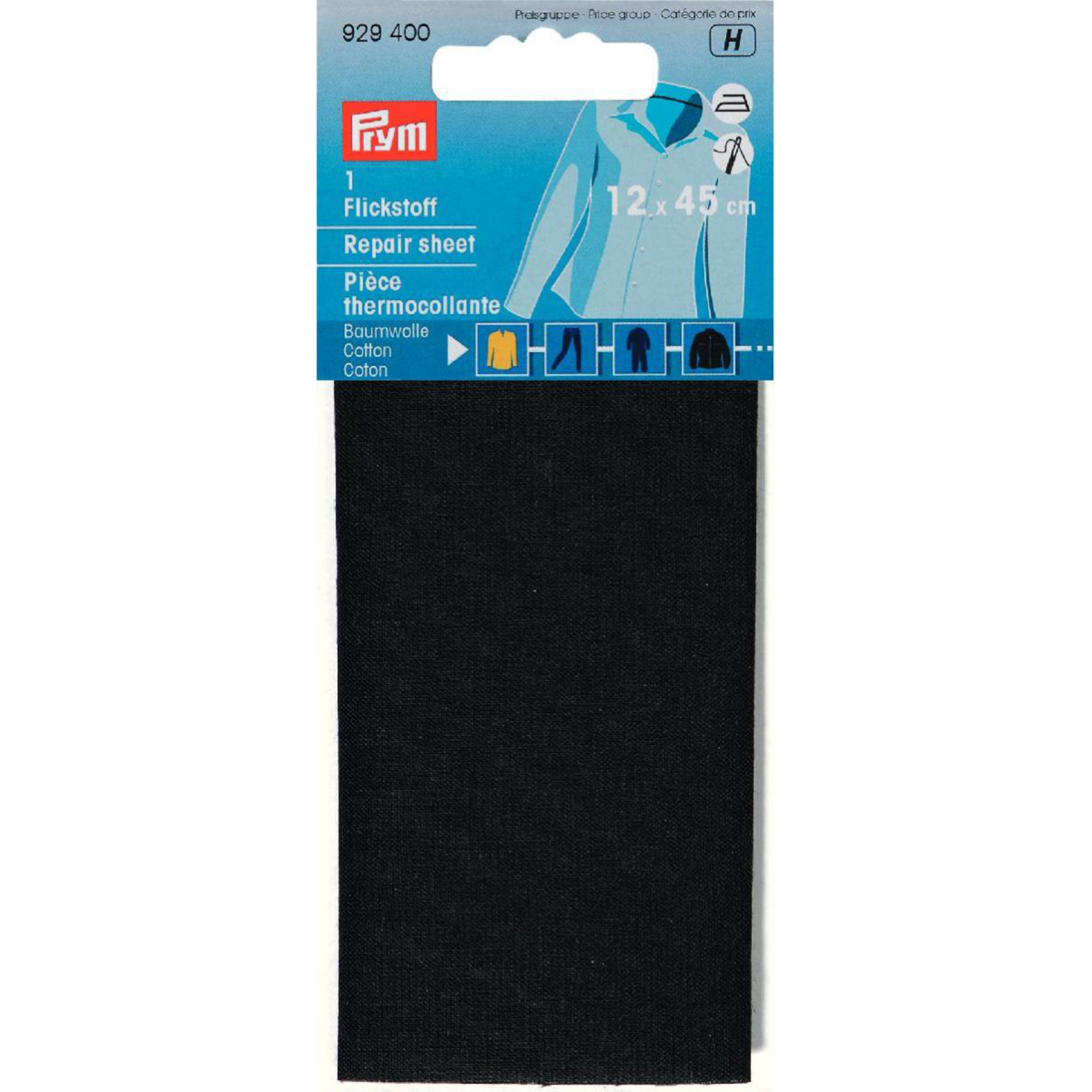 Prym 929400 Verstelstuk CO (opstrijkbaar) 12 x 45 cm zwart - Kaart