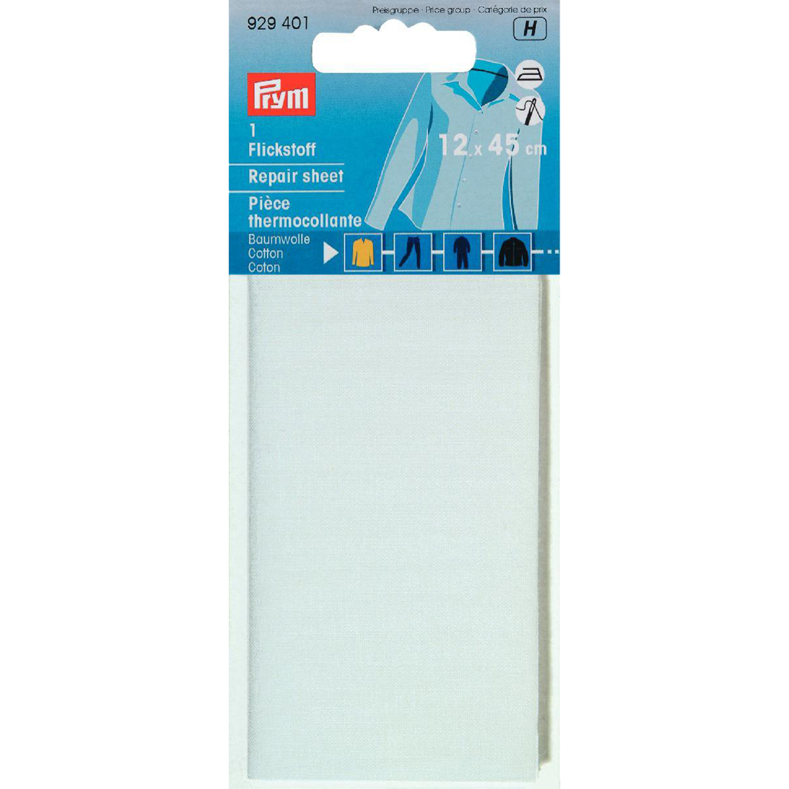 Prym 929401 Verstelstuk CO (opstrijkbaar) 12 x 45 cm wit - Kaart