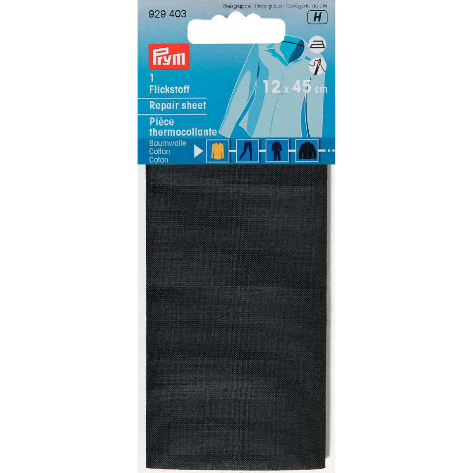 Prym 929403 Verstelstuk CO (opstrijkbaar) 12 x 45 cm grijs - Kaart